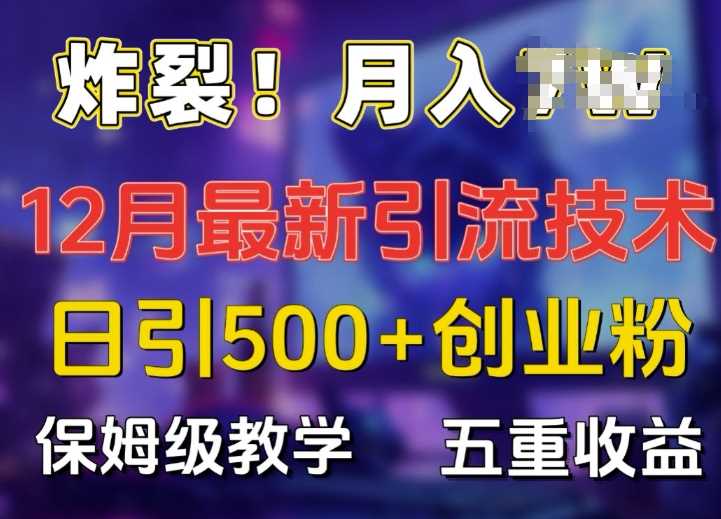 炸裂!揭秘12月最新日引流500+精準創業粉,多重收益保姆級教學 - 嚴選資源大全