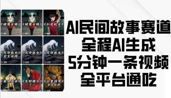 AI民間故事賽道，全程AI生成5分鐘一條視頻，全平臺通吃 - 嚴選資源大全