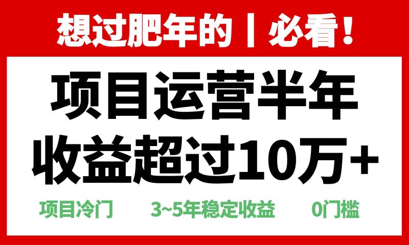 (13663期)年前過(guò)肥年的必看的超冷門項(xiàng)目,半年收益超過(guò)10萬(wàn)+, - 嚴(yán)選資源大全 - 嚴(yán)選資源大全