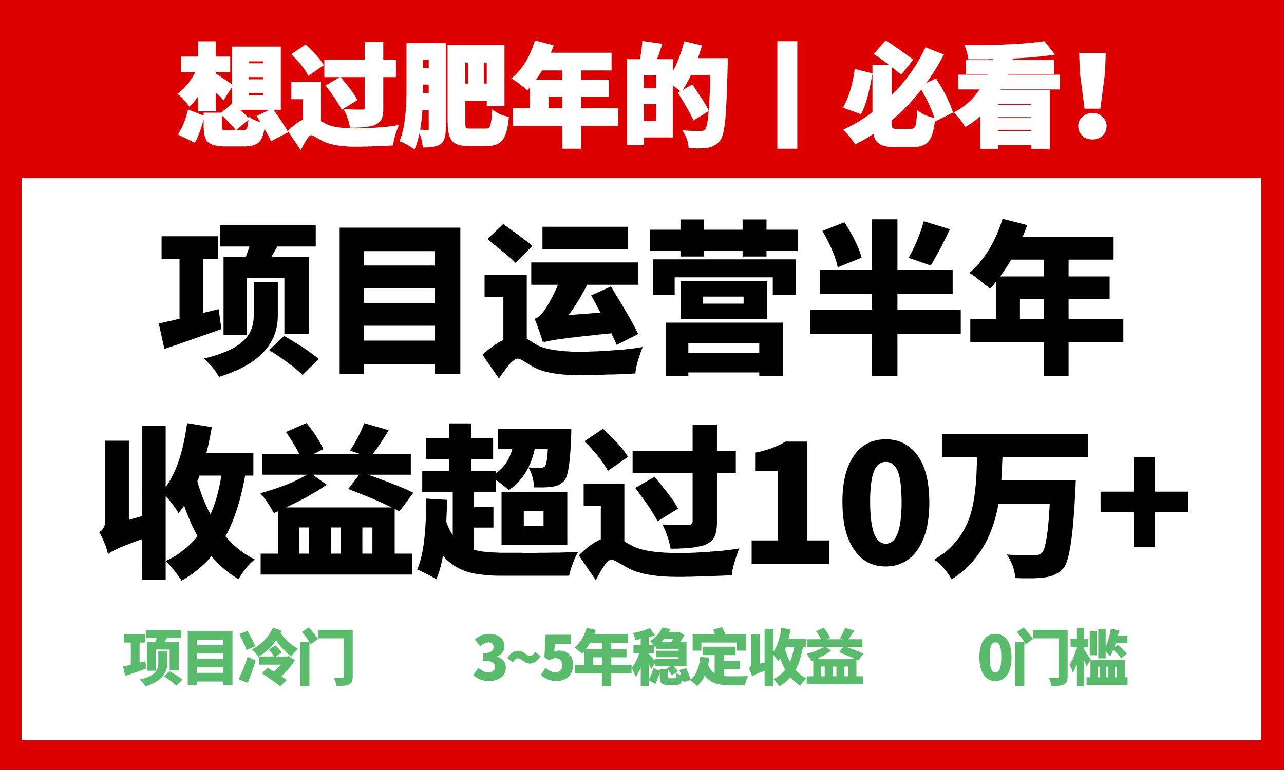 （13663期）年前過肥年的必看的超冷門項目，半年收益超過10萬+， - 嚴選資源大全