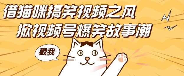 借貓咪搞笑視頻之風(fēng)，掀視頻號(hào)爆笑故事潮，輕松日入四位數(shù)，無門檻快速入門! - 嚴(yán)選資源大全
