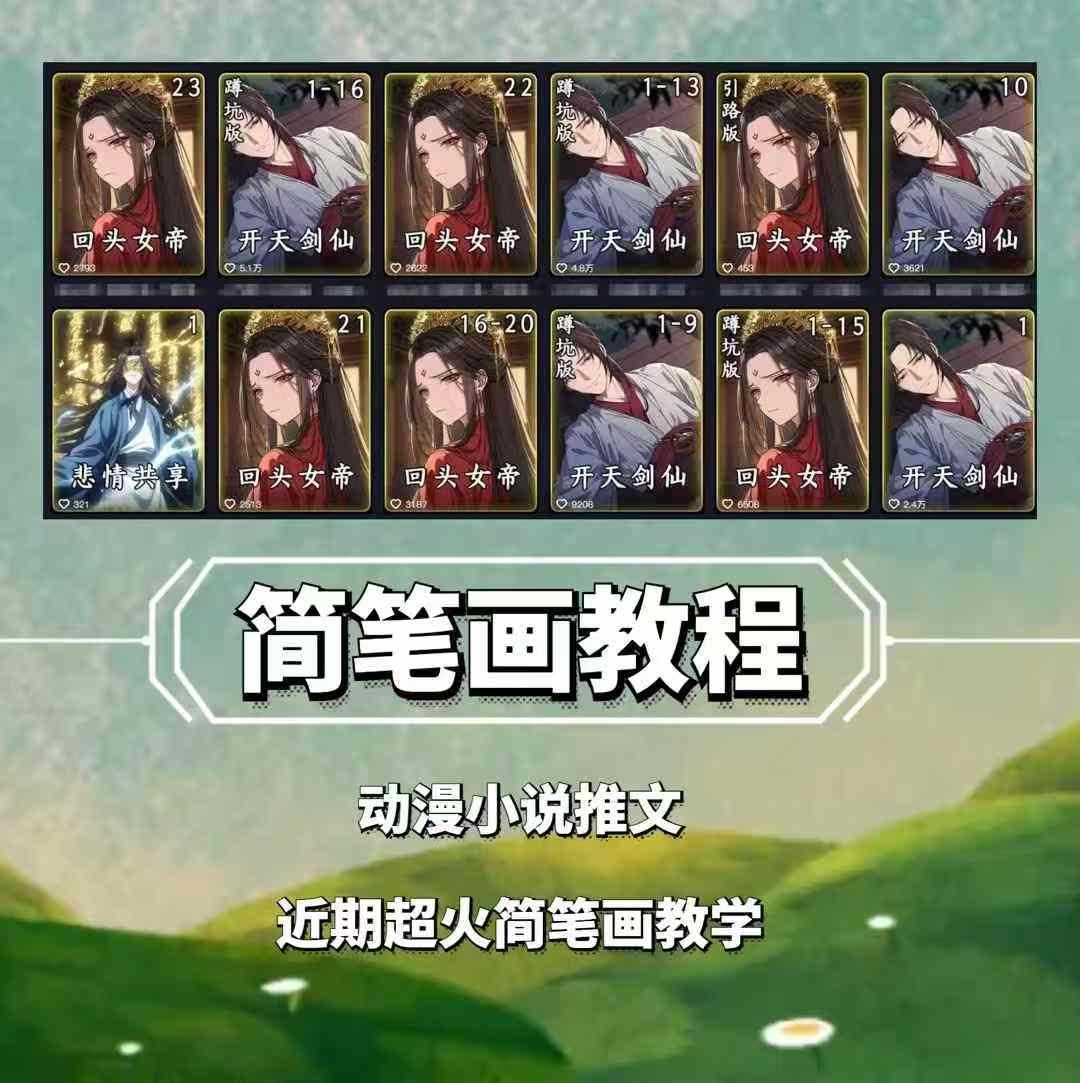 兜兜簡筆畫教學,小說推文動漫玩法,可做伙伴計劃、分成計劃、接廣告等 - 嚴選資源大全