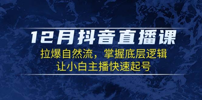 （13807期）12月抖音直播課：拉爆自然流，掌握底層邏輯，讓小白主播快速起號 - 嚴選資源大全