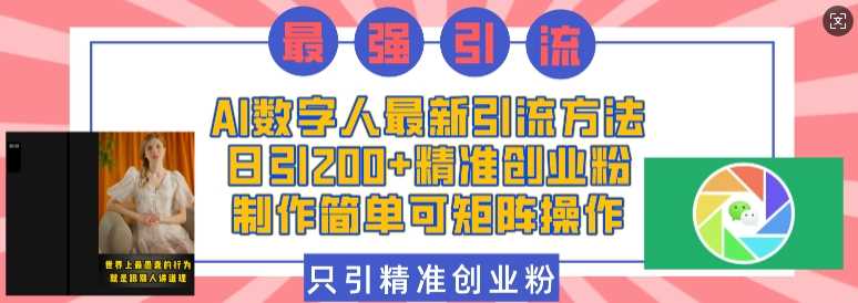 AI數字人最新引流方法，日引200+精準創業粉，制作簡單可矩陣操作 - 嚴選資源大全