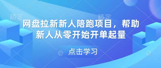 網盤拉新新人陪跑項目，幫助新人從零開始開單起量 - 嚴選資源大全