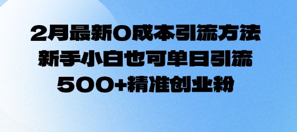 2月最新0成本引流方法,新手小白也可單日引流500+精準創業粉 - 嚴選資源大全