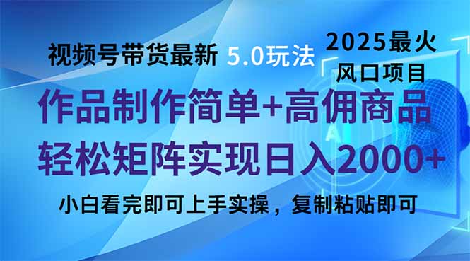 視頻號帶貨最新5.0玩法，作品制作簡單，當天起號，復制粘貼，輕松矩陣… - 嚴選資源大全
