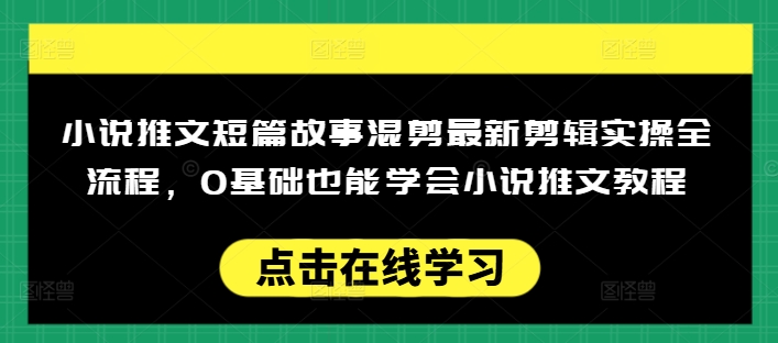 小說推文短篇故事混剪最新剪輯實操全流程，0基礎也能學會小說推文教程，肯干多發日入多張 - 嚴選資源大全