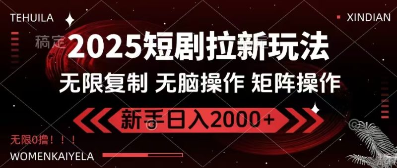 2025短劇拉新玩法，無需注冊登錄，無限0擼，無腦批量操作日入2000+ - 嚴(yán)選資源大全 - 嚴(yán)選資源大全
