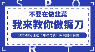 韭菜生涯終結(jié)者,我來教你做鐮刀,2025如何通過“知識付費”實現(xiàn)財F自由【揭秘】 - 嚴(yán)選資源大全