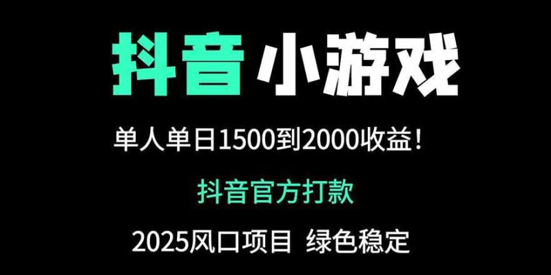 抖音官方小游戲2025全網最新玩法，暴利賺錢項目，單機日入2000+ - 嚴選資源大全 - 嚴選資源大全