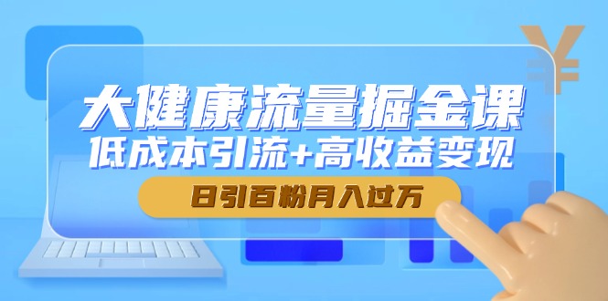 大健康流量掘金課,低成本引流+高收益變現,日引百粉月入過萬 - 嚴選資源大全