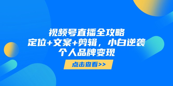 視頻號直播全攻略,定位+文案+剪輯,小白逆襲個人品牌變現 - 嚴選資源大全