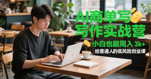 AI商單寫作實戰營,小白也能周入3k+,給普通人的低風險創業課 - 嚴選資源大全
