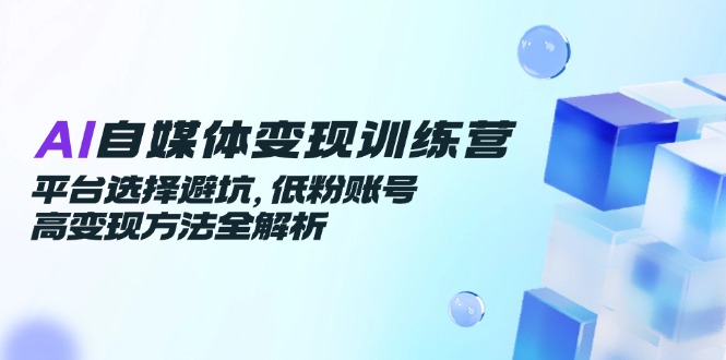 AI自媒體變現(xiàn)訓(xùn)練營(yíng)，平臺(tái)選擇避坑，低粉賬號(hào)高變現(xiàn)方法全解析 - 嚴(yán)選資源大全