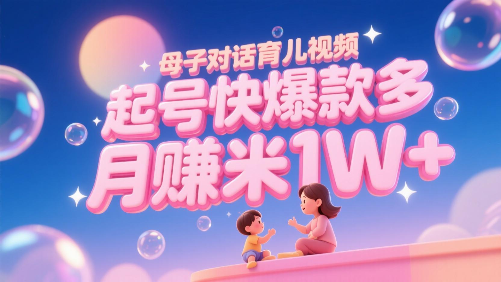 AI生成母子對話育兒類視頻，起號快爆款多，小白寶媽輕松學，多渠道變現，月賺米1W+ - 嚴選資源大全