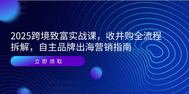 2025跨境致富實戰課，收并購全流程拆解，自主品牌出海營銷指南 - 嚴選資源大全