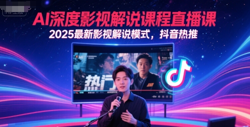 AI深度影視解說課程直播課,2025最新影視解說模式,抖音熱推 - 嚴選資源大全