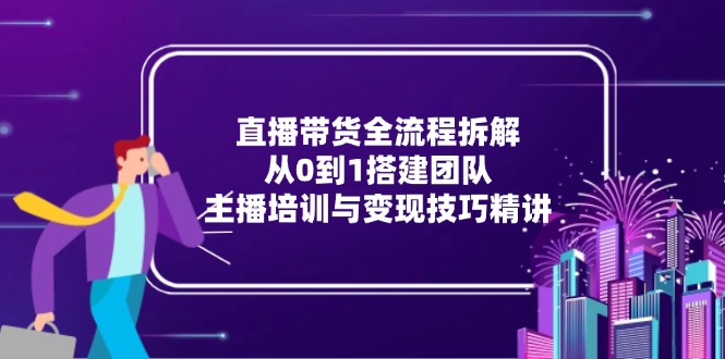 直播帶貨全流程拆解:從0到1搭建團隊,主播培訓與變現技巧精講 - 嚴選資源大全