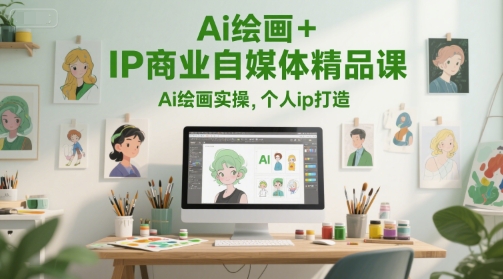 Ai繪畫+IP商業(yè)自媒體精品課，Ai繪畫實操，個人ip打造 - 嚴(yán)選資源大全