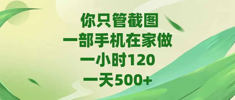 你只管截圖,一部手機在家做,一小時120,-天500+ - 嚴選資源大全