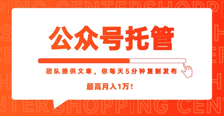 【公眾號(hào)托管 】我提供文章,你每天5分鐘復(fù)制發(fā)布,最高月入1W - 嚴(yán)選資源大全