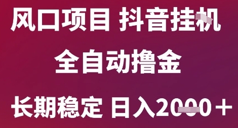 風口項目，六月最新玩法抖音無人掛G，全自動擼金，長期穩定 日入2k+【揭秘】 - 嚴選資源大全