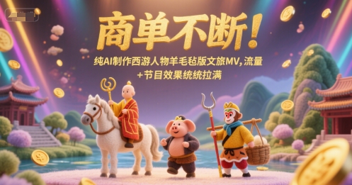 商單不斷！純AI制作西游人物羊毛氈版文旅MV，流量+節(jié)目效果統(tǒng)統(tǒng)拉滿 - 嚴選資源大全