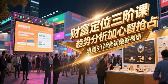 財(cái)富定位三階課，趨勢(shì)分析加心智搶占，附贈(zèng)91種營(yíng)銷策略模型 - 嚴(yán)選資源大全
