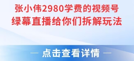張小偉2980付費額視頻號綠幕直播給你們拆解玩法 - 嚴選資源大全