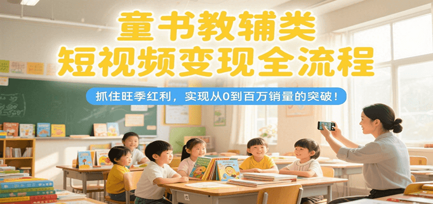 童書教輔類短視頻變現(xiàn)全流程，抓住旺季紅利，實現(xiàn)從0到百萬銷量的突破！ - 嚴選資源大全