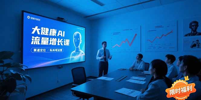 大健康AI流量增長課8.0，賽道定位方法論，AI數字人內容生產，私域轉化運營 - 嚴選資源大全
