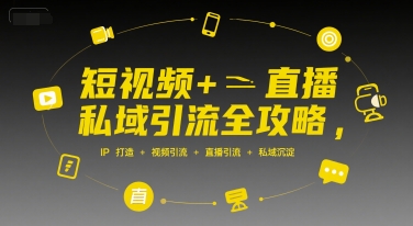 短視頻+直播私域引流全攻略,IP打造 +視頻引流 +直播引流 +私域沉淀 - 嚴選資源大全