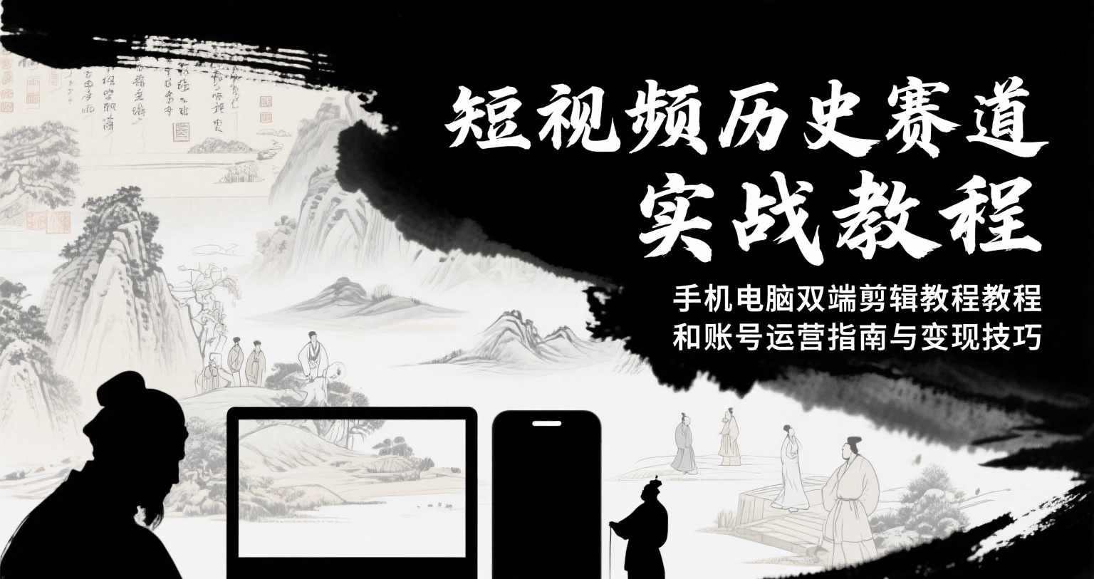 短視頻歷史賽道實戰教程,手機電腦雙端剪輯教程和賬號運營指南與變現技巧 - 嚴選資源大全