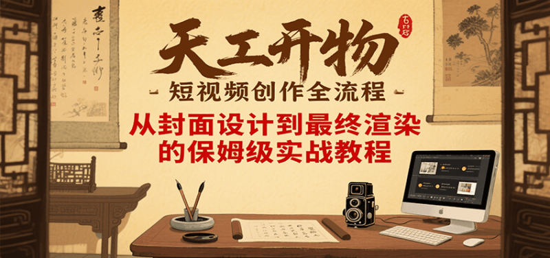天工開物短視頻創(chuàng)作全流程,從封面設計到最終渲染的保姆級實戰(zhàn)教程 - 嚴選資源大全 - 嚴選資源大全