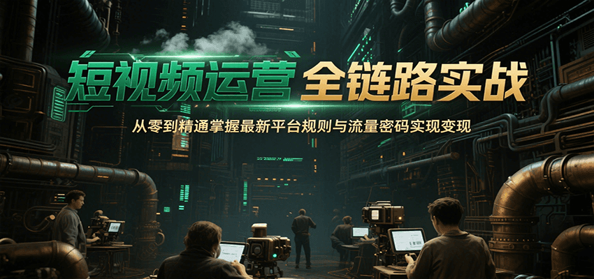 短視頻運(yùn)營(yíng)全鏈路實(shí)戰(zhàn)，從零到精通掌握最新平臺(tái)規(guī)則與流量密碼實(shí)現(xiàn)變現(xiàn) - 嚴(yán)選資源大全