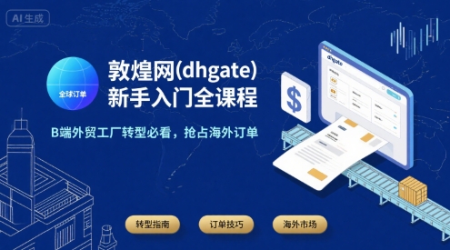 敦煌網(dhgate)新手入門全課程，B端外貿工廠轉型必看，搶占海外訂單 - 嚴選資源大全