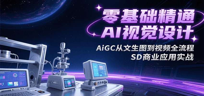 零基礎精通AI視覺設計,AiGC從文生圖到視頻全流程,SD商業應用實戰 - 嚴選資源大全