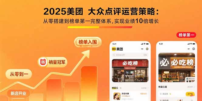 2025美團 大眾點評運營策略:從零搭建到榜單第一完整體系,實現(xiàn)業(yè)績10倍增長 - 嚴選資源大全