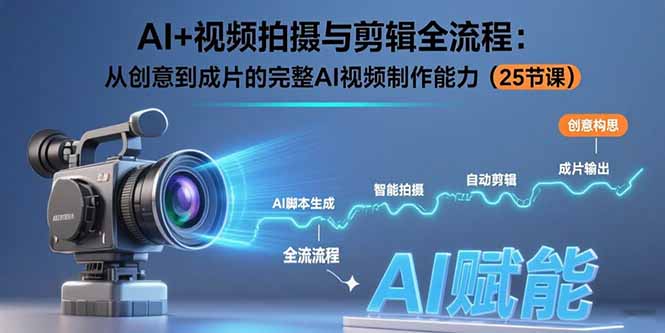 AI+視頻拍攝與剪輯全流程：從創意到成片的完整AI視頻制作能力(25節課 - 嚴選資源大全