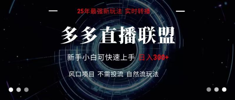多多直播聯盟 全新玩法 單機單日變現300+不要求電腦配置 玩法簡單暴力 - 嚴選資源大全 - 嚴選資源大全
