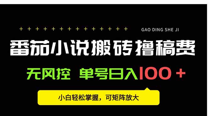 番茄小說創作人搬磚賺稿費，無風控單號日入100＋，小白輕松掌握，可矩… - 嚴選資源大全