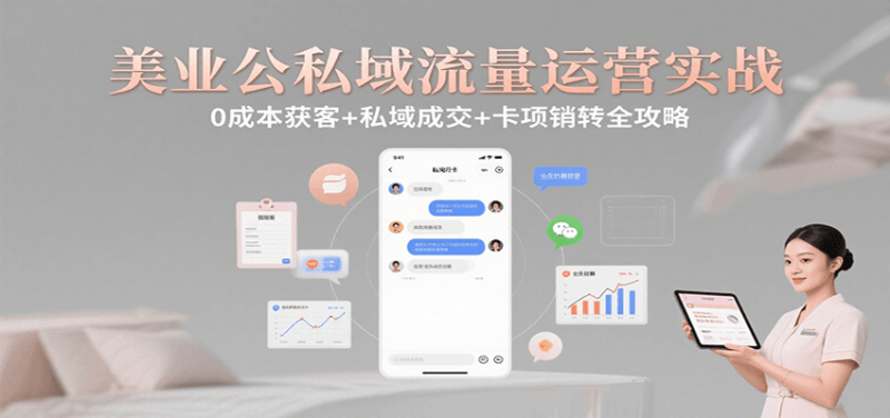 美業公私域流量運營實戰：0成本獲客+私域成交+卡項銷轉全攻略 - 嚴選資源大全 - 嚴選資源大全