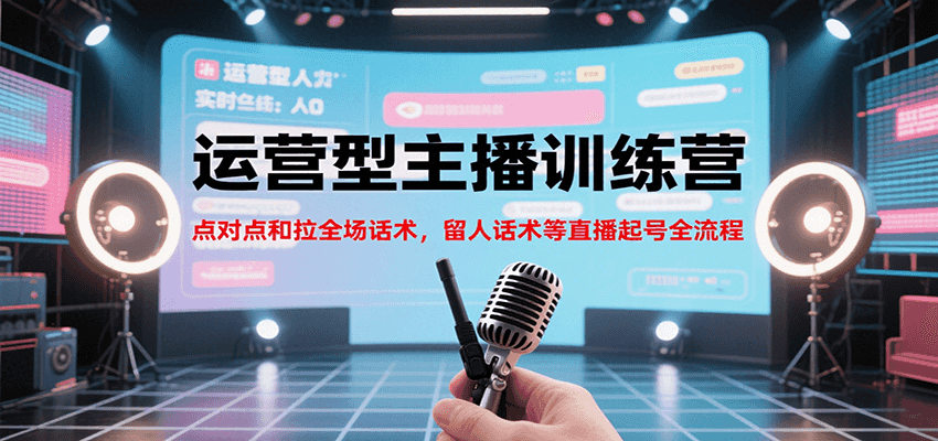 運營型主播訓練營，點對點和拉全場話術，留人話術等直播起號全流程(更新8月) - 嚴選資源大全