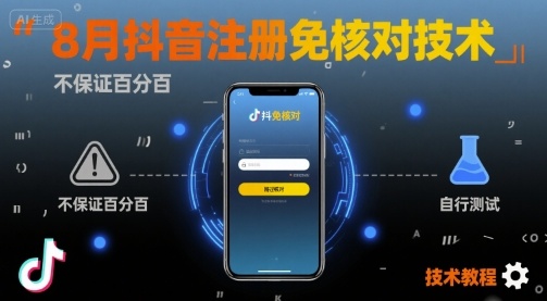 8月抖音注冊免核對技術，不保證百分百，自測 - 嚴選資源大全