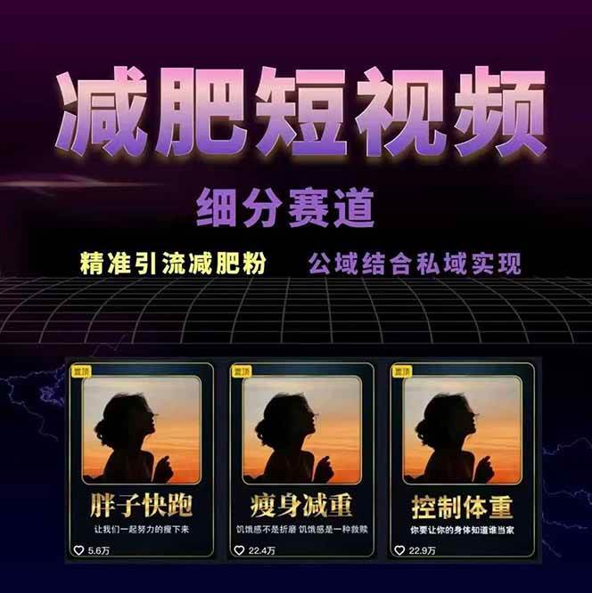 圖片[2] - 減肥短視頻運營實戰課：含素材制作、剪映教學，講精準引流、變現設計與內容模板技巧 - 嚴選資源大全 - 嚴選資源大全