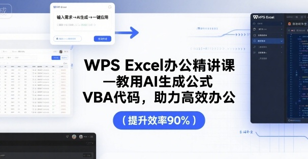 WPS Excel辦公精講課，教用 AI 生成公式，VBA 代碼，助力高效辦公 - 嚴選資源大全