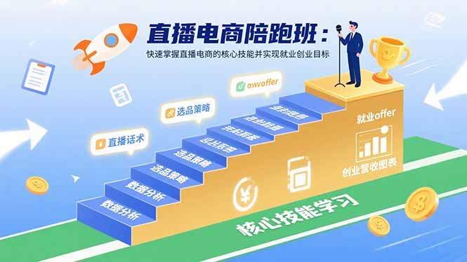 直播電商陪跑班：快速掌握直播電商的核心技能并實現就業/創業目標 - 嚴選資源大全