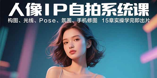 人像IP自拍系統課：構圖、光線、Pose、氛圍、手機修圖 15章實操學完即出片 - 嚴選資源大全