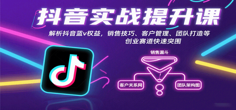 抖音實戰提升課：解析抖音藍v權益，銷售技巧、客戶管理、團隊打造等創業賽道快速突圍 - 嚴選資源大全 - 嚴選資源大全